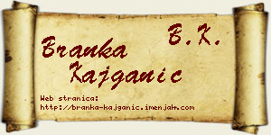 Branka Kajganić vizit kartica